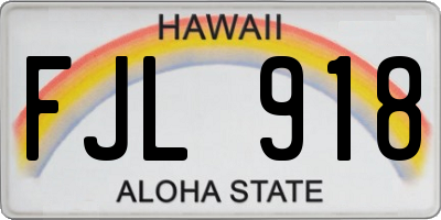 HI license plate FJL918