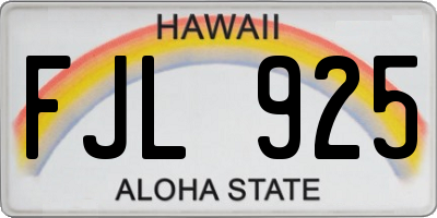 HI license plate FJL925