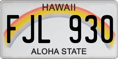 HI license plate FJL930