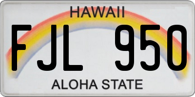 HI license plate FJL950