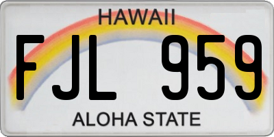 HI license plate FJL959