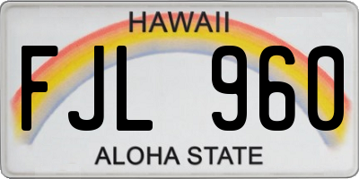 HI license plate FJL960