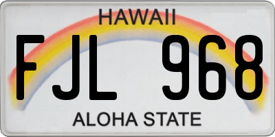 HI license plate FJL968