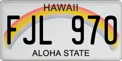 HI license plate FJL970