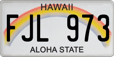 HI license plate FJL973