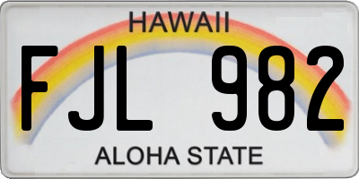 HI license plate FJL982