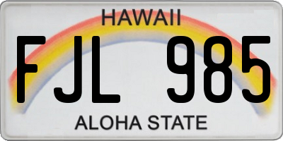 HI license plate FJL985