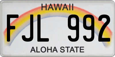 HI license plate FJL992