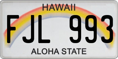HI license plate FJL993