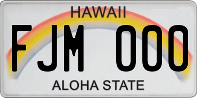 HI license plate FJM000