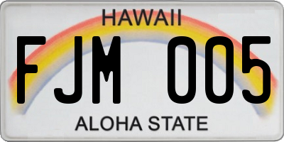 HI license plate FJM005