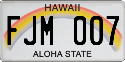 HI license plate FJM007