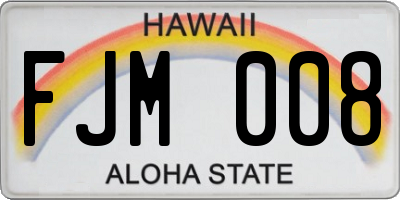 HI license plate FJM008
