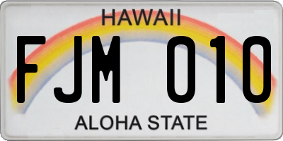 HI license plate FJM010