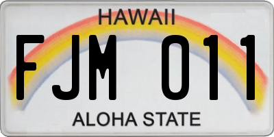 HI license plate FJM011