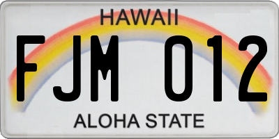 HI license plate FJM012