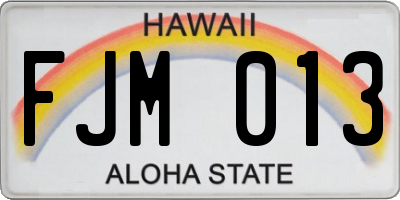 HI license plate FJM013