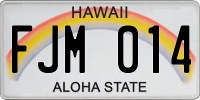 HI license plate FJM014
