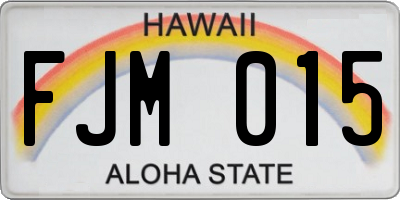 HI license plate FJM015