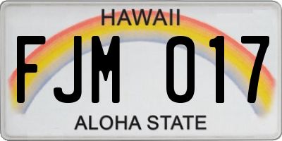 HI license plate FJM017