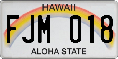 HI license plate FJM018