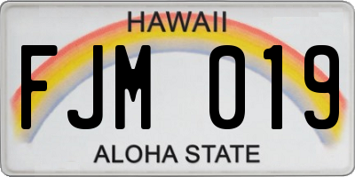 HI license plate FJM019