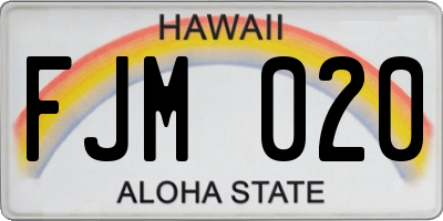 HI license plate FJM020