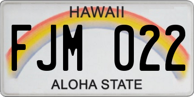 HI license plate FJM022
