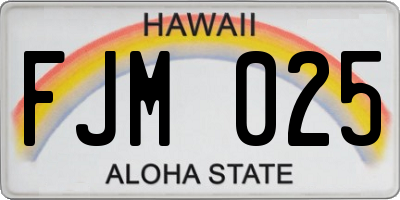 HI license plate FJM025