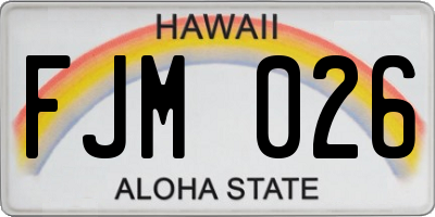 HI license plate FJM026