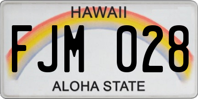 HI license plate FJM028