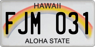 HI license plate FJM031