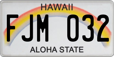 HI license plate FJM032