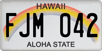 HI license plate FJM042