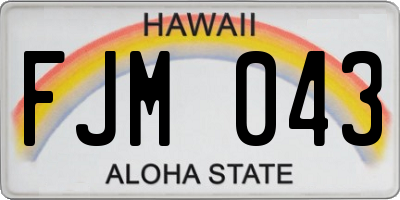HI license plate FJM043