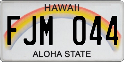 HI license plate FJM044
