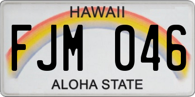HI license plate FJM046