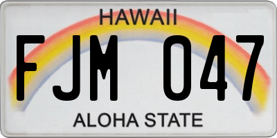HI license plate FJM047