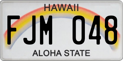 HI license plate FJM048