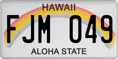 HI license plate FJM049