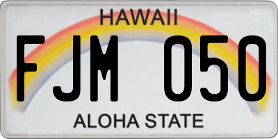 HI license plate FJM050