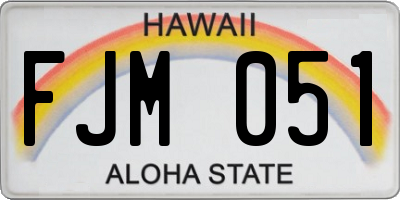 HI license plate FJM051