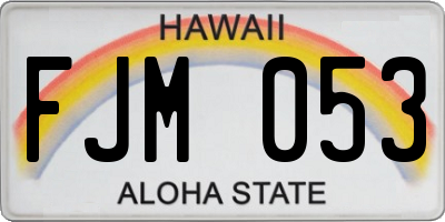HI license plate FJM053