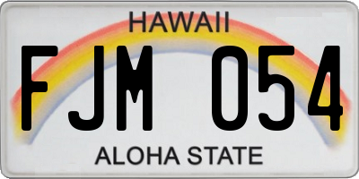 HI license plate FJM054