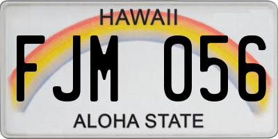 HI license plate FJM056