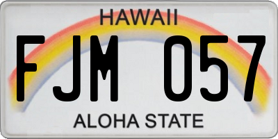 HI license plate FJM057