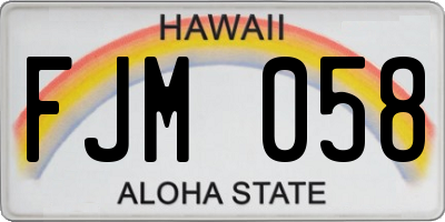 HI license plate FJM058