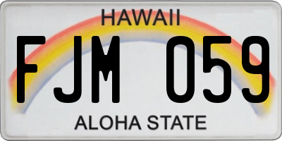 HI license plate FJM059