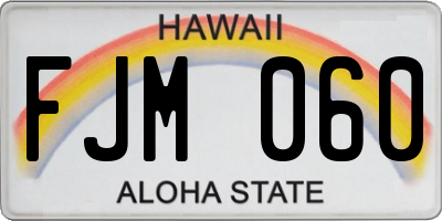 HI license plate FJM060