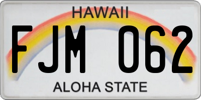 HI license plate FJM062